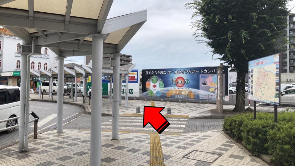 道のり（矢印の方向）に沿って進みます。