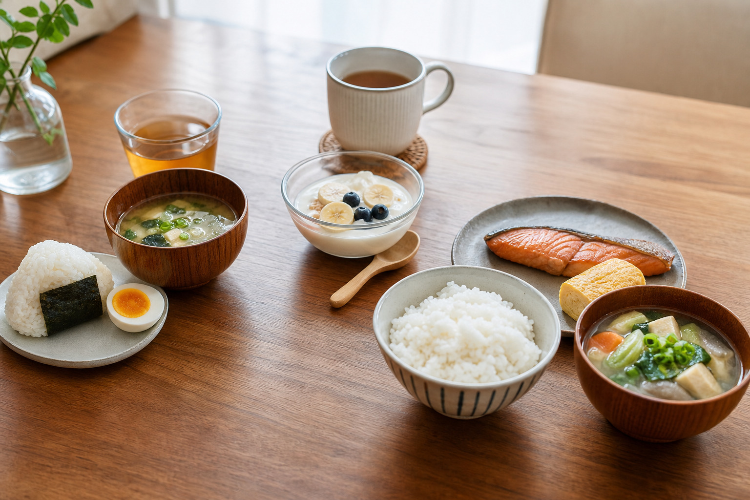 まず決めるのは主食・たんぱく質・汁物の3点を補足する画像