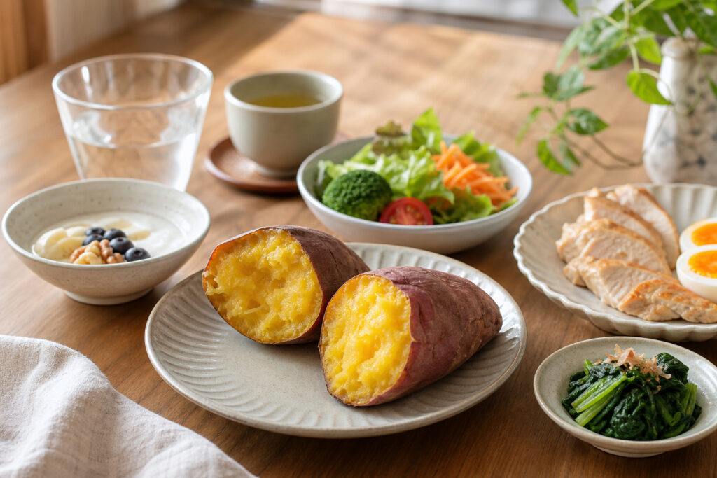 焼き芋はダイエット中に食べてもいい？太りにくい量・食べ方・注意点を解説のアイキャッチ画像