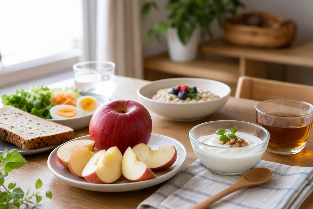 りんごはダイエット中に食べていい？太らない量・食べ方・注意点を解説のアイキャッチ画像