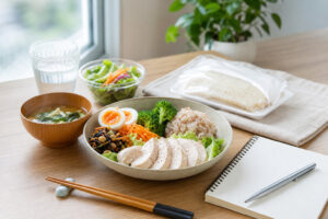 ダイエット中のお昼ご飯は何を食べる？太りにくい選び方とコンビニ・外食の組み合わせ例のアイキャッチ画像