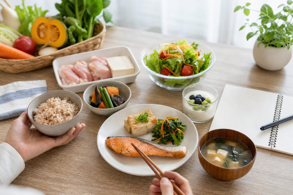 ダイエットにおすすめの食材一覧｜主食・主菜・副菜・間食の選び方を解説のアイキャッチ画像