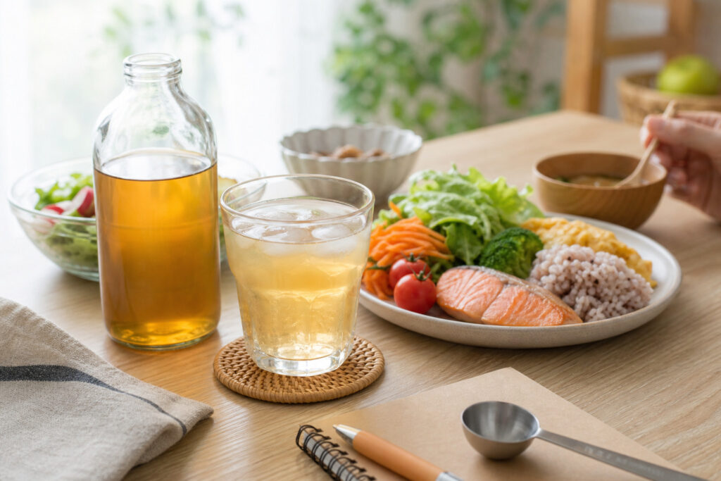 ダイエット中におすすめの飲むお酢の選び方｜糖質・カロリー・機能性表示の見方を解説のアイキャッチ画像